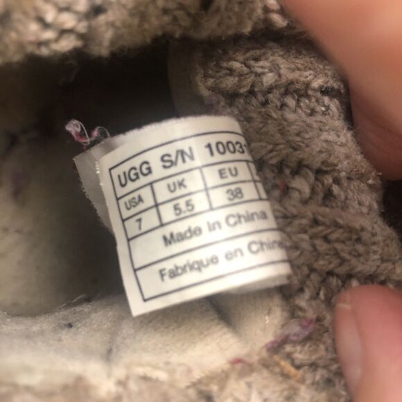 UGG Australia Boots Womens Cambridge Chestnut Size 7 Winter Ankle Knit 1003175 - Picture 9 of 10